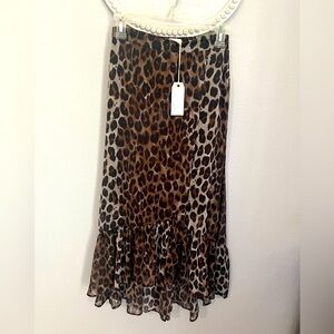 Leopard Print Ruffle Skirt